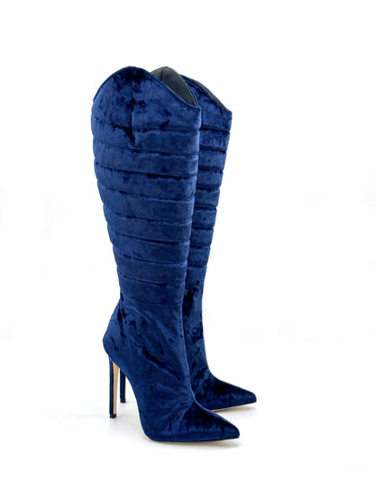 PUFF YAHN TEXAN BOOT | SILK NAVY