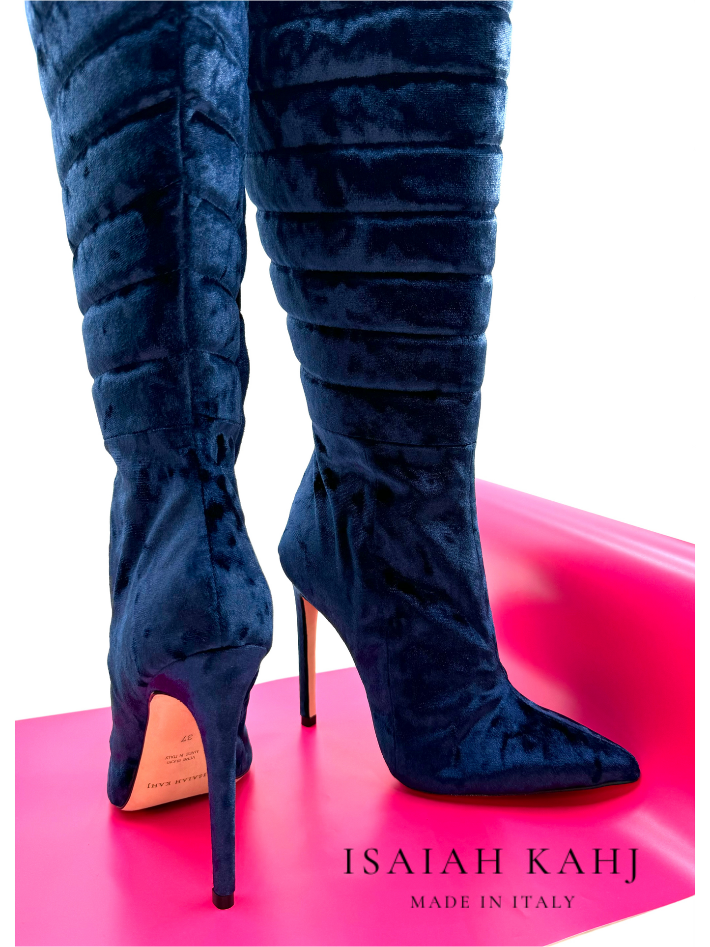 PUFF YAHN TEXAN BOOT | SILK NAVY